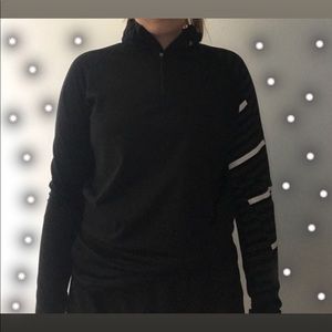 black dri- fit pullover with white design